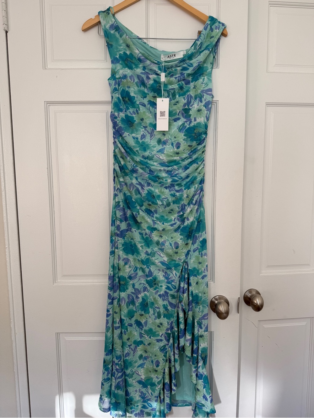 ASTR Floral Maxi Dress in Aqua and Teal